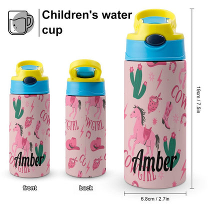 Personalised Kids Water Bottle - Cowgirl
