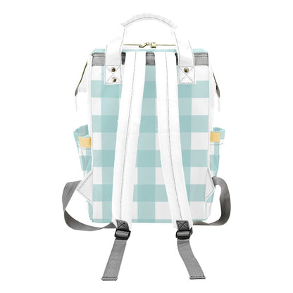Personalised Diaper Bag - Blue Check