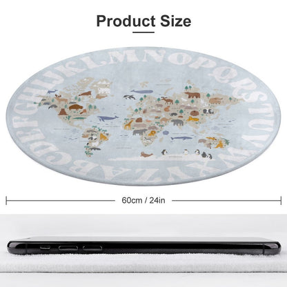 World Animal Alphabet Floor Mat - Blue