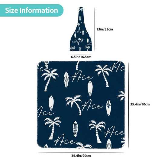 Personalised Baby Swaddle & Beanie Set - Beach