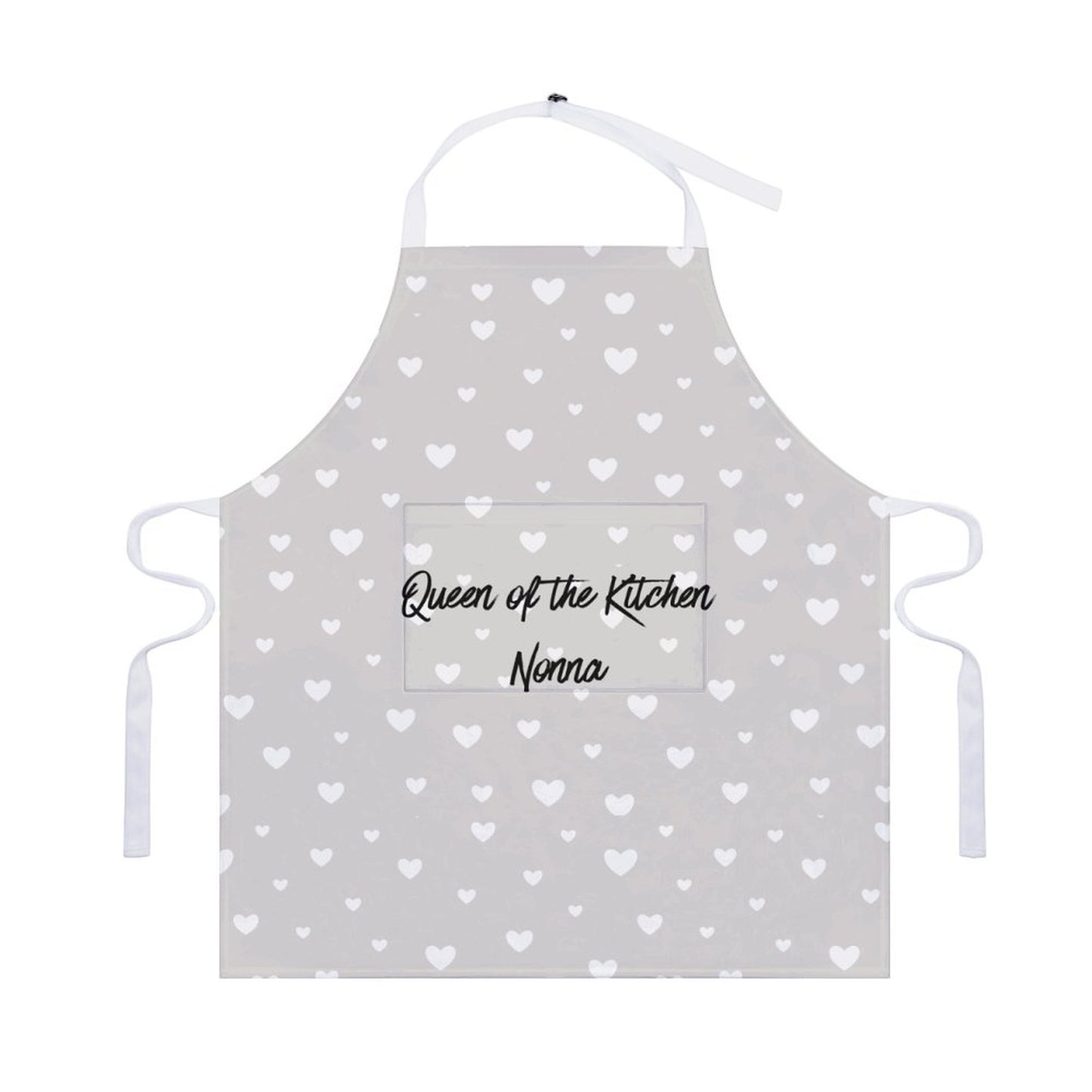 Personalised Apron with Pocket - Grey Heart