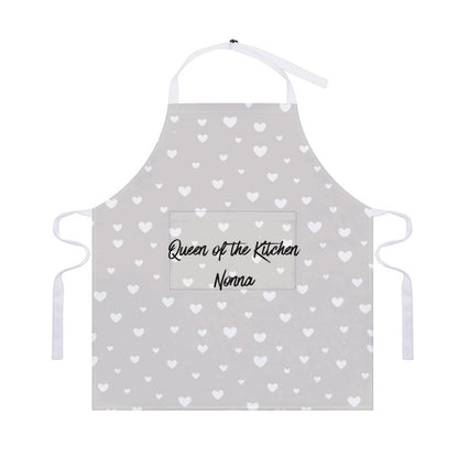Personalised Apron with Pocket - Grey Heart