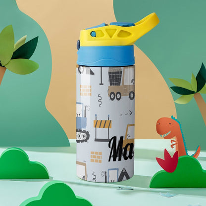 Personalised Kids Water Bottle - Construction