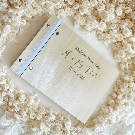 Personalised Wedding Wooden Scrapbook