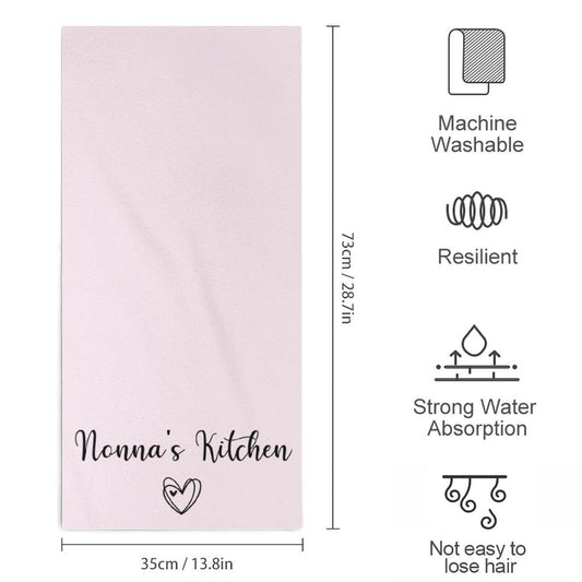 Personalised Kitchen Towel - Pink Heart