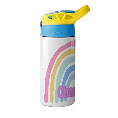 Personalised Kids Water Bottle - Pastel Rainbow