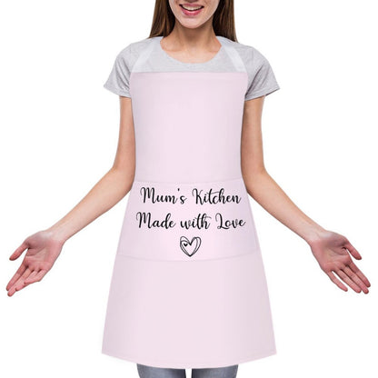 Personalised Apron with Pocket - Pink Heart