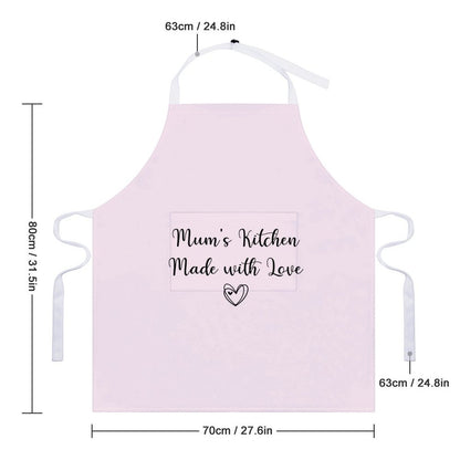 Personalised Apron with Pocket - Pink Heart