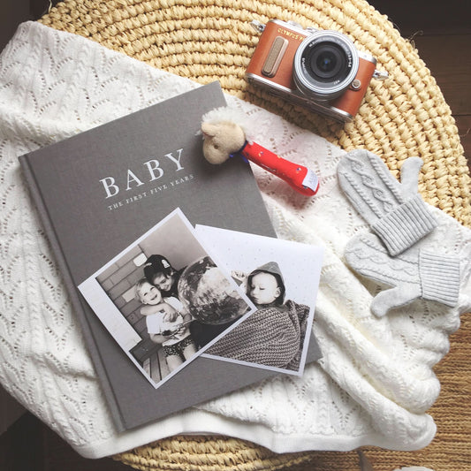 Baby Journal - First Five Years Record Book - (Grey)