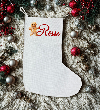 Personalised Premium Linen Stocking – Classic Christmas Collection