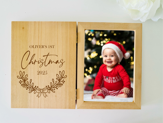 Christmas Photo Frame - First Christmas Floral