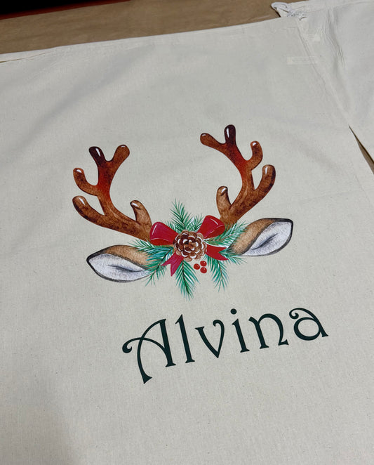 Personalised Linen Santa Sack - Woodland Animal