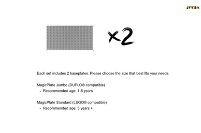 (NEW）Grey MagicPlate - Magnetic Baseplate for LEGO & DUPLO