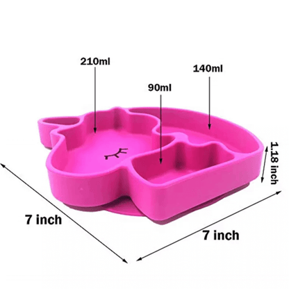 Unicorn Cartoon Silicone Suction Plate for Kids - Pink