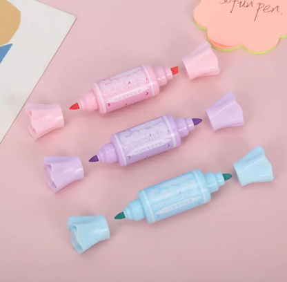 Candy Shape Highlighter with Double Head (6 colours per set)