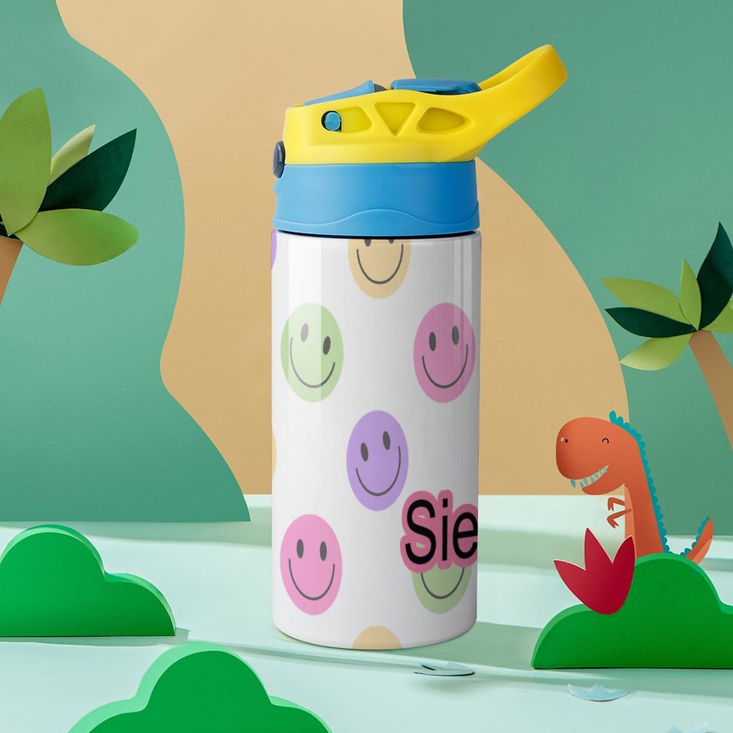 Personalised Kids Water Bottle - Smiley Face