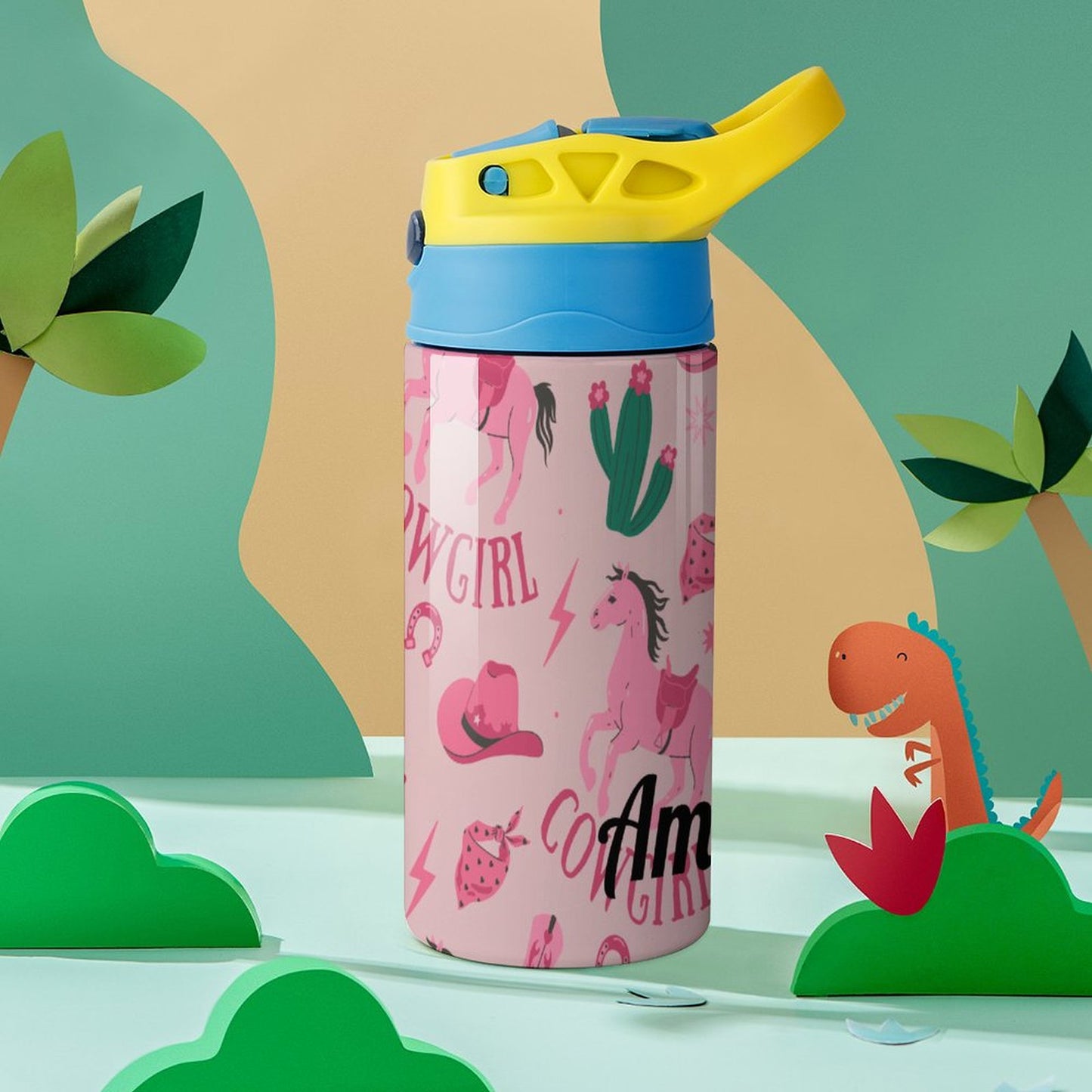 Personalised Kids Water Bottle - Cowgirl