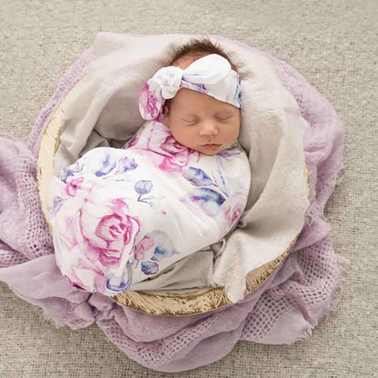 Lilac Skies Snuggle Swaddle & Topknot Set - Timber Tinkers