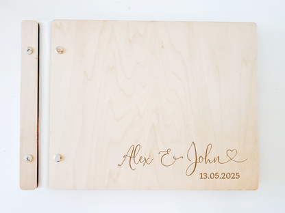 Personalised Wooden Scrapbook - Heart