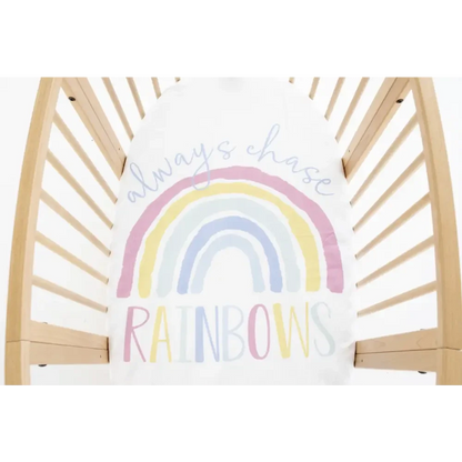 always chase Rainbows Jersey fitted Cot Sheet - Timber Tinkers