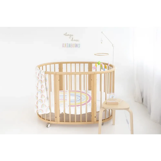always chase Rainbows Jersey fitted Cot Sheet - Timber Tinkers