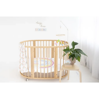 always chase Rainbows Jersey fitted Cot Sheet - Timber Tinkers