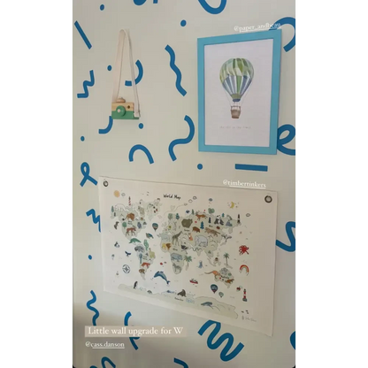 Animal Map Canvas Wall Hang - Timber Tinkers