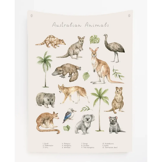 Australian Animals Canvas Wall Hang - Timber Tinkers