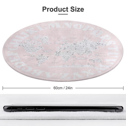 World Animal Alphabet Floor Mat - Pink