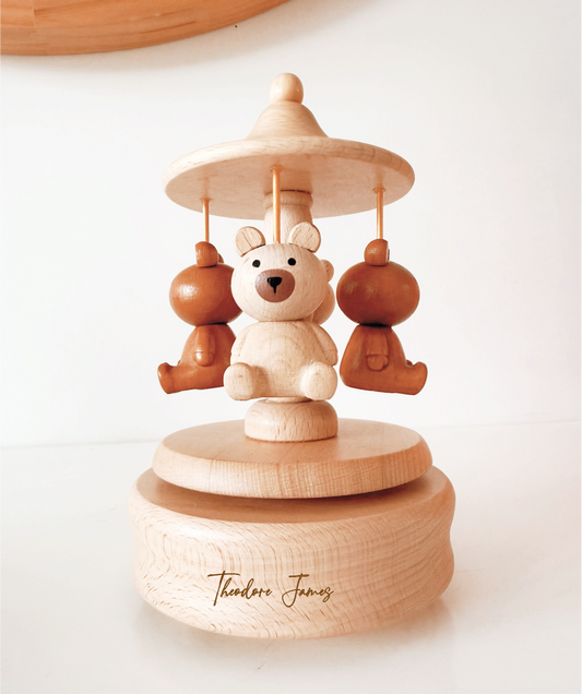 Teddy Bear Wooden Music Box