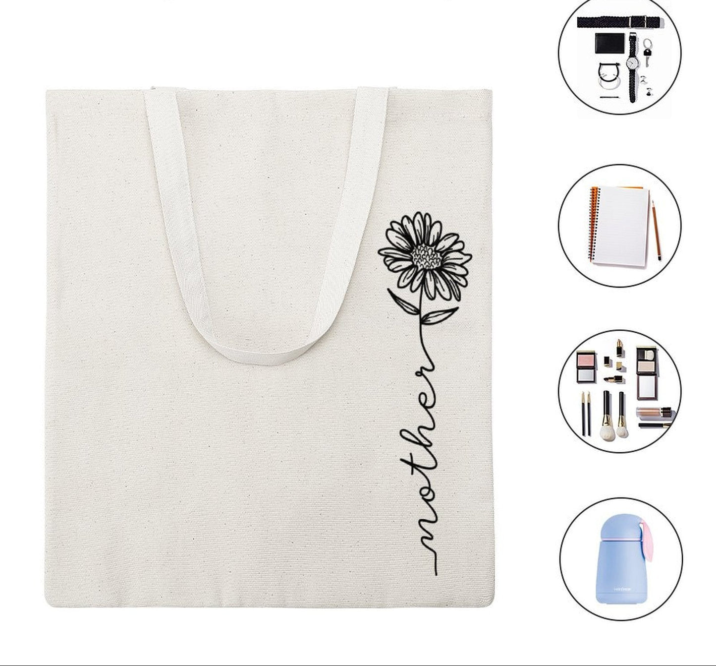 Personalised Mother Floral Tote Bag