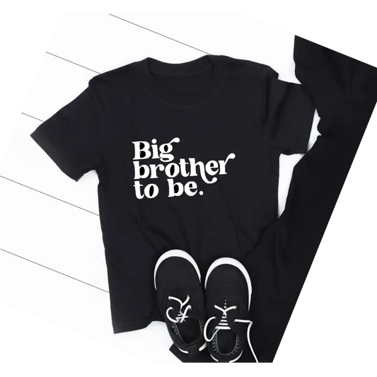 big brother to be Black TSHIRT - Size 5
