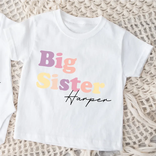 Big Sister T-Shirt - Pastel - Timber Tinkers