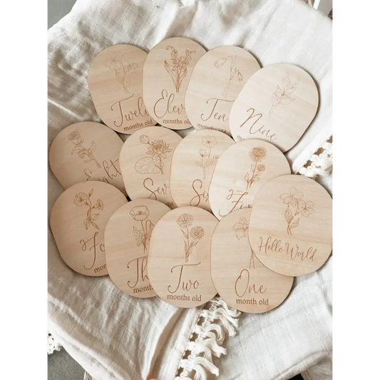 Birth Flower Milestone Set - Timber Tinkers