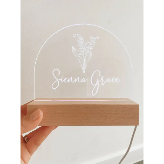Birth Flower Night Light - Timber Tinkers