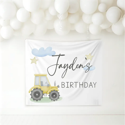 Birthday Banner - Tractor - Timber Tinkers