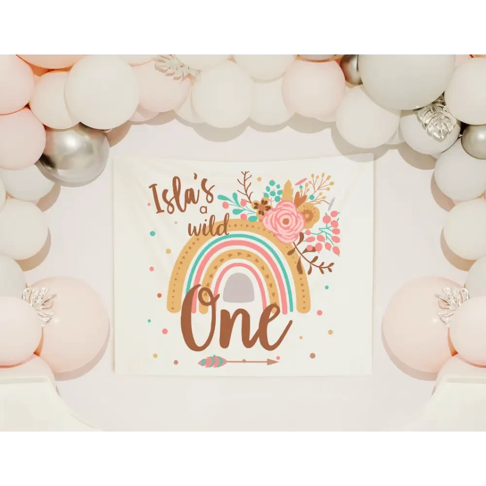 Birthday Banner - Wild One Rainbow - Timber Tinkers