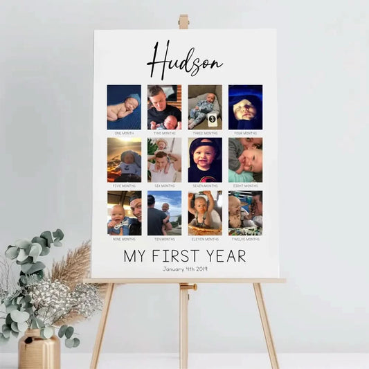Birthday Board - My First Year Collage - Timber Tinkers