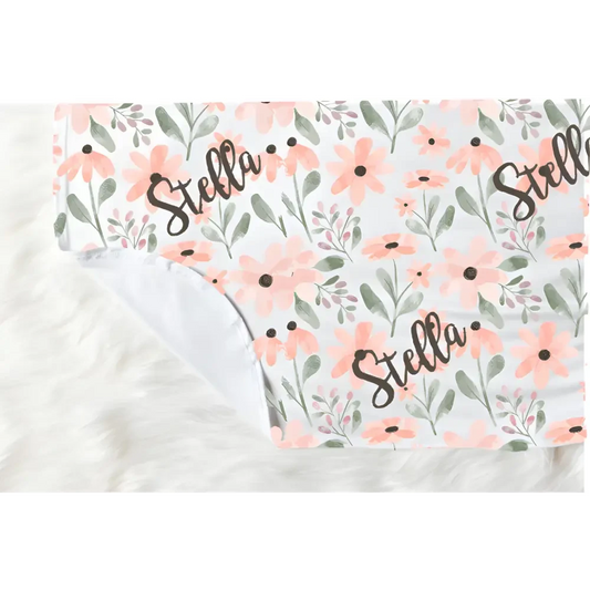 Blanket - Pink Floral Watercolour - Timber Tinkers
