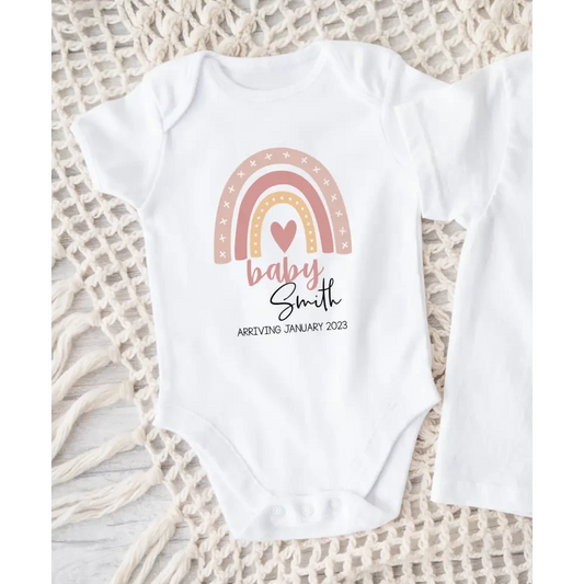 Blush Rainbow Baby onesie - Timber Tinkers