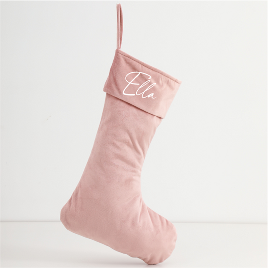 Personalised Velvet Stockings - Blush (45cm)
