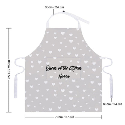 Personalised Apron with Pocket - Grey Heart