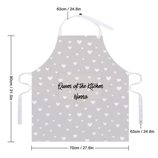 Personalised Apron with Pocket - Grey Heart