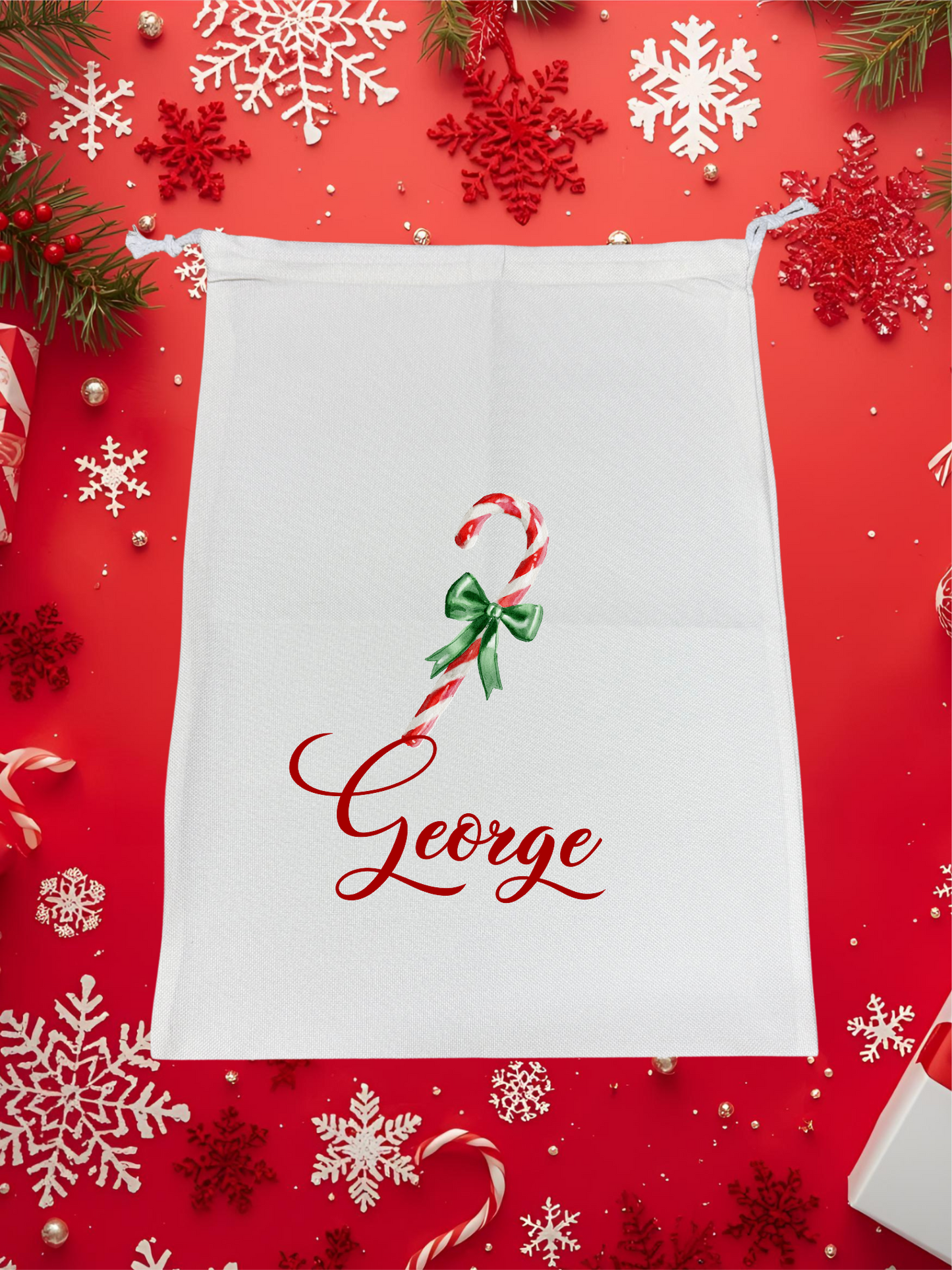 Personalised Premium Linen Santa Sack  – Classic Christmas Collection