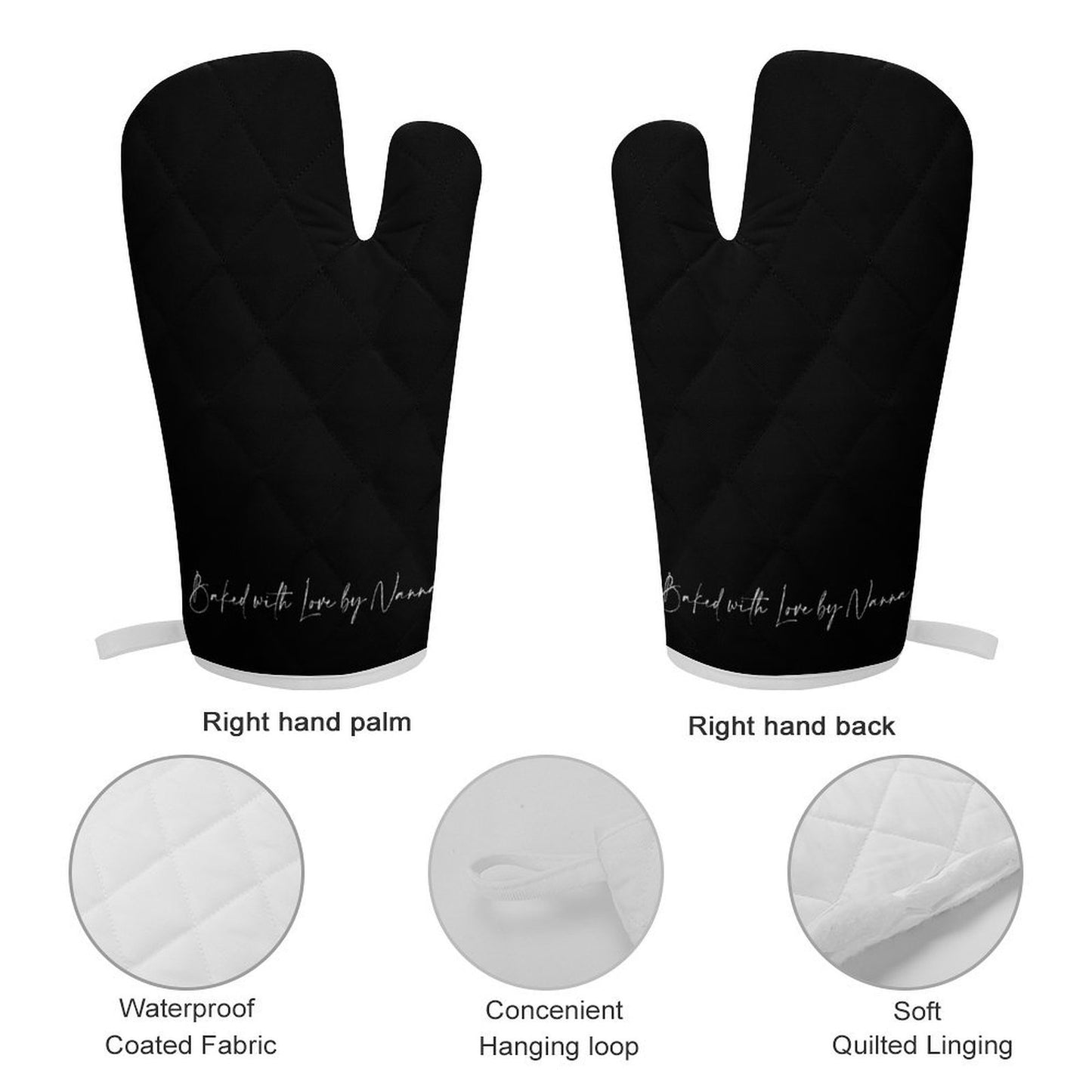 Oven Mitt & Pot Holder Set - Black