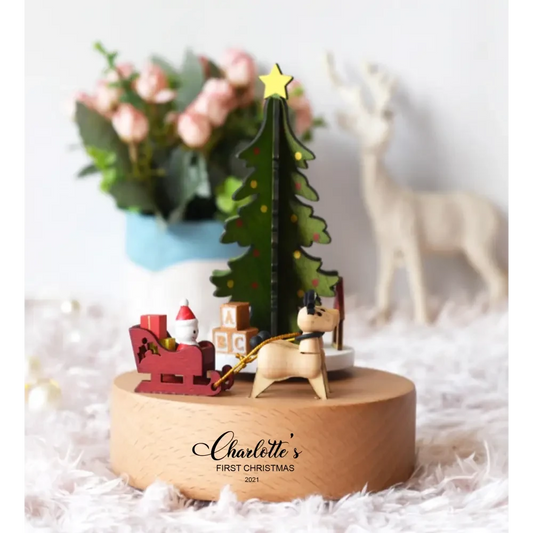 Christmas Music Box - Santa Sleigh - Timber Tinkers