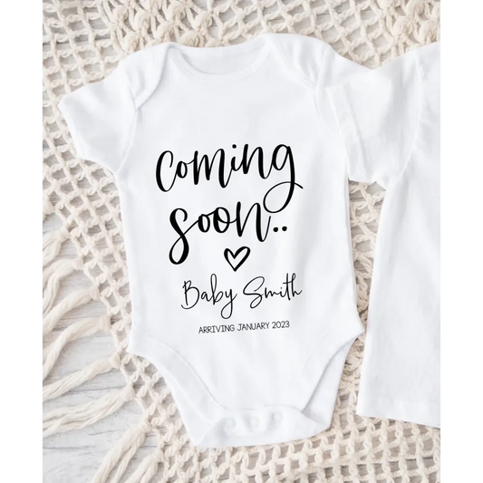 Coming soon heart onesie - Timber Tinkers