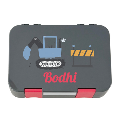 Personalised Lunch Boxes - Grey Construction