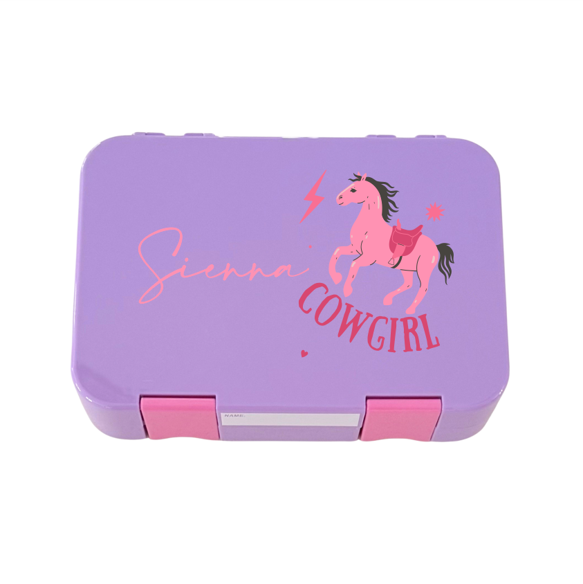 Personalised Lunch Boxes - Purple Cowgirl