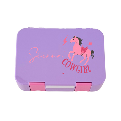 Personalised Lunch Boxes - Purple Cowgirl